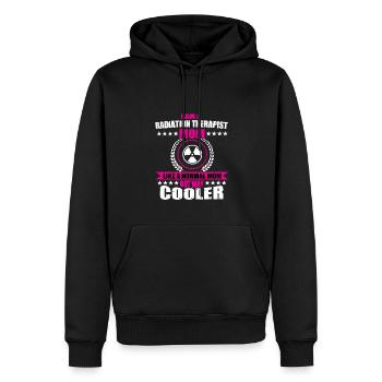 Drôle de maman radiothérapeute - Sweat à capuche Premium bio Homme - noir - Devant - Nico (187cm)