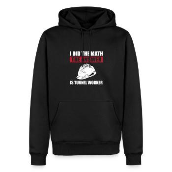 Drôle de dicton d’ouvrier de tunnel - Sweat à capuche Premium bio Homme - noir - Devant - Nico (187cm)