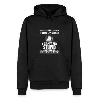 Drôle de dicton d’ouvrier de tunnel - Sweat à capuche Premium bio Homme - noir - Devant - Nico (187cm)