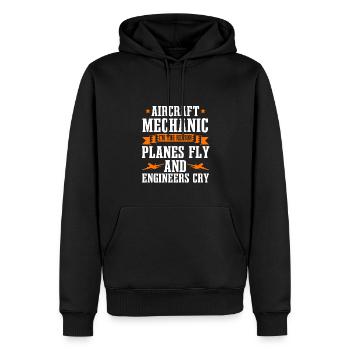 Flugzeugmechaniker - Männer Premium Bio Hoodie - Schwarz - Vorne - Nico (187cm)