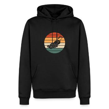 Retro lawn mower design - Men’s Premium Organic Hoodie - black - Front - Nico (187cm)