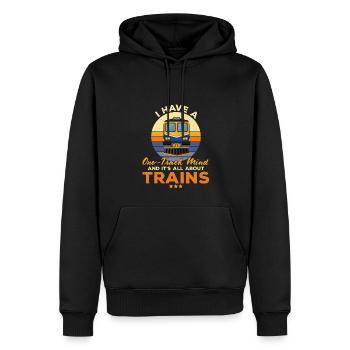 Lustige Züge Liebhaber Eisenbahn Outfit - Männer Premium Bio Hoodie - Schwarz - Vorne - Nico (187cm)