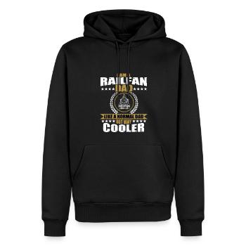 Lustige Railfan Papa Lokomotive Eisenbahnzüge - Männer Premium Bio Hoodie - Schwarz - Vorne - Nico (187cm)