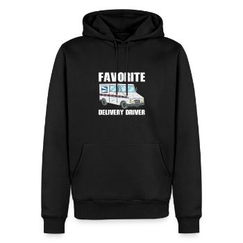 Costume préféré du chauffeur-livreur - Sweat à capuche Premium bio Homme - noir - Devant - Nico (187cm)