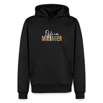 Great office manager leopard print school office - Men’s Premium Organic Hoodie - black - Front - Nico (187cm)