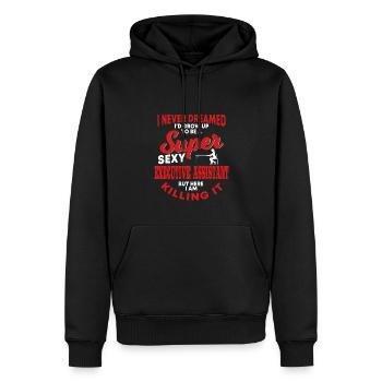Vorstandsassistentin - Männer Premium Bio Hoodie - Schwarz - Vorne - Nico (187cm)