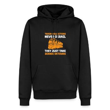 Lustiges Eisenbahn Sammler Kostüm - Männer Premium Bio Hoodie - Schwarz - Vorne - Nico (187cm)