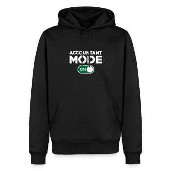 Mode comptable drôle en tenue - Sweat à capuche Premium bio Homme - noir - Devant - Nico (187cm)