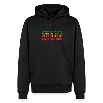 Coordonnatrice de la formation - Sweat à capuche Premium bio Homme - noir - Devant - Nico (187cm)