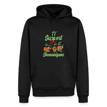 Soutien informatique Fête de la Saint-Patrick - Sweat à capuche Premium bio Homme - noir - Devant - Nico (187cm)