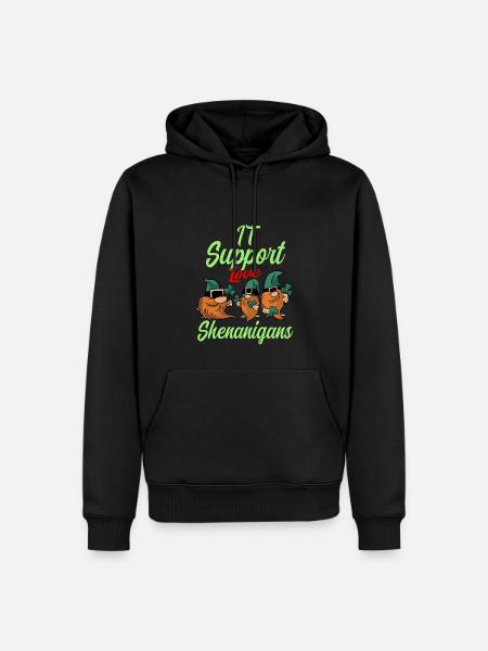 IT-support Skt. Patricks dag - Herre Premium økologisk hoodie - sort