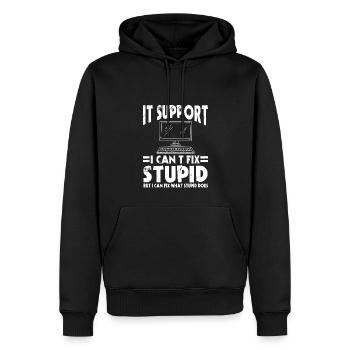 Cadeau informatique de soutien informatique ironique - Sweat à capuche Premium bio Homme - noir - Devant - Nico (187cm)