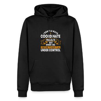 Conception de coordinateur de projet amusant - Sweat à capuche Premium bio Homme - noir - Devant - Nico (187cm)