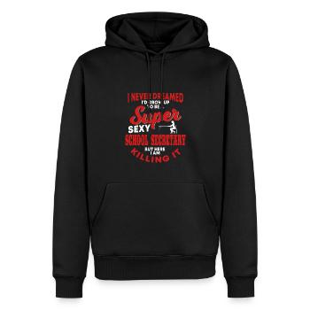 School secretary - Men’s Premium Organic Hoodie - black - Front - Nico (187cm)