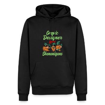 Graphiste Saint-Patrick - Sweat à capuche Premium bio Homme - noir - Devant - Nico (187cm)