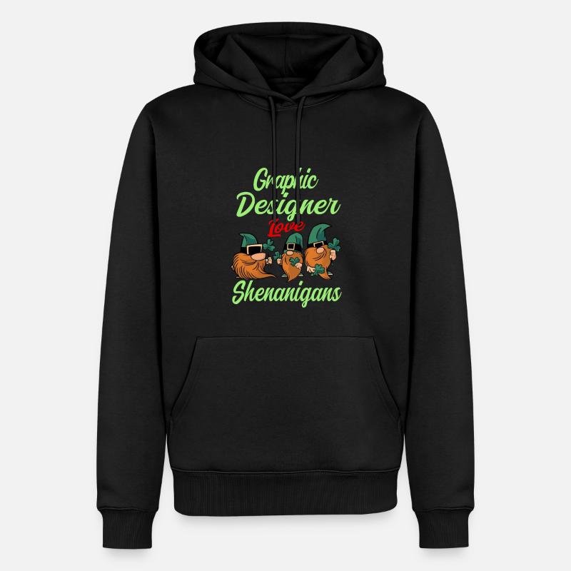 Graphiste Saint-Patrick - Sweat à capuche Premium bio Homme - noir