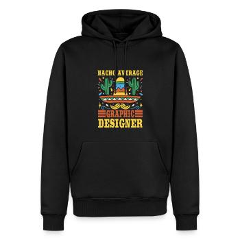 Nacho Graphiste moyen - Sweat à capuche Premium bio Homme - noir - Devant - Nico (187cm)