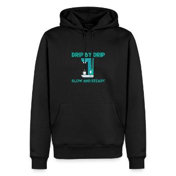 Filterkaffee Outfit Kaffeemaschine - Männer Premium Bio Hoodie - Schwarz - Vorne - Nico (187cm)