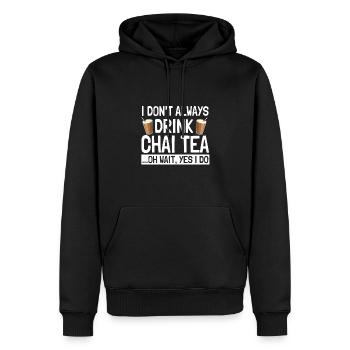 Lustiger Chai Tee Spruch Liebe Chai Latte - Männer Premium Bio Hoodie - Schwarz - Vorne - Nico (187cm)