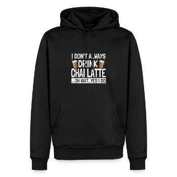 Chai Latte Spruch Indien Gewürzter Chai Tee - Männer Premium Bio Hoodie - Schwarz - Vorne - Nico (187cm)
