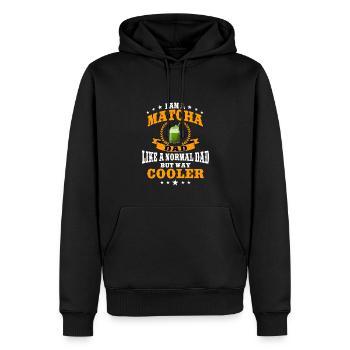 Drôle de tenue de papa Matcha Fête des pères - Sweat à capuche Premium bio Homme - noir - Devant - Nico (187cm)