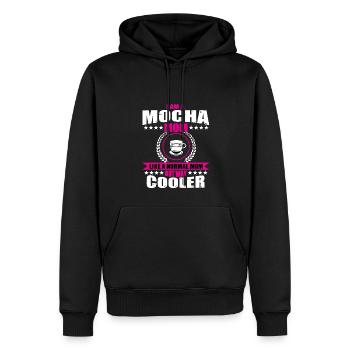 Lustiges Mokka Kaffee Papa - Männer Premium Bio Hoodie - Schwarz - Vorne - Nico (187cm)
