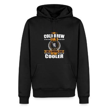 Lustiger Cold Brew Papa - Männer Premium Bio Hoodie - Schwarz - Vorne - Nico (187cm)