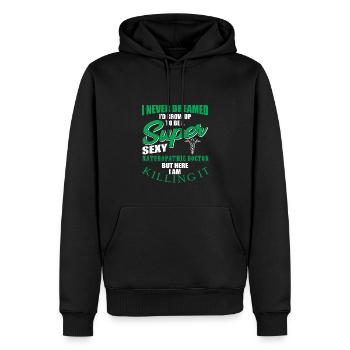 Citation amusante d’un docteur en naturopathie - Sweat à capuche Premium bio Homme - noir - Devant - Nico (187cm)