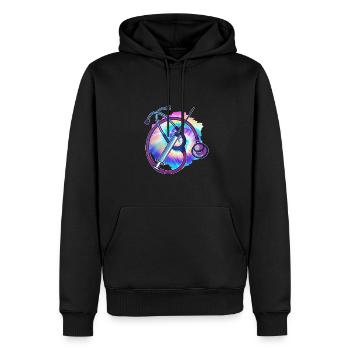 Soins infirmiers autorisés - Sweat à capuche Premium bio Homme - noir - Devant - Nico (187cm)
