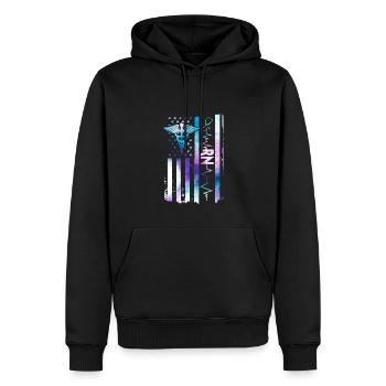 American Registered Nurse - Men’s Premium Organic Hoodie - black - Front - Nico (187cm)