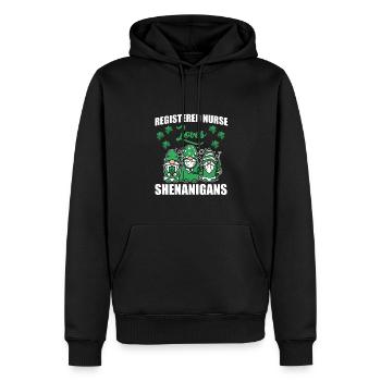 Infirmière autorisée Saint-Patrick - Sweat à capuche Premium bio Homme - noir - Devant - Nico (187cm)