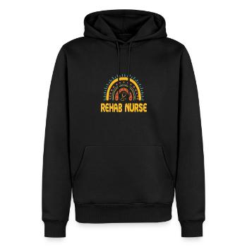 Rehab Krankenschwester Boho Regenbogen - Männer Premium Bio Hoodie - Schwarz - Vorne - Nico (187cm)