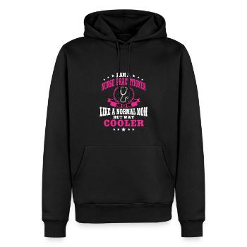 Maman infirmière - Sweat à capuche Premium bio Homme - noir - Devant - Nico (187cm)