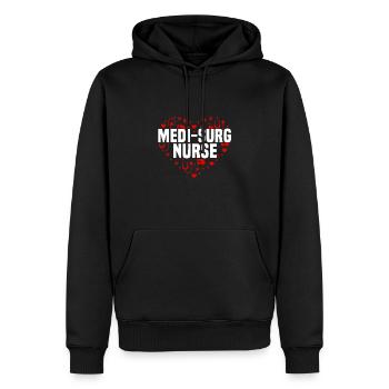 Infirmière médico-chirurgicale cardiaque - Sweat à capuche Premium bio Homme - noir - Devant - Nico (187cm)
