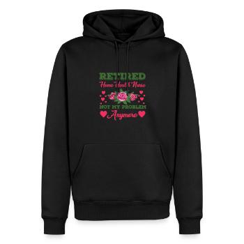 Retired home nurse - Men’s Premium Organic Hoodie - black - Front - Nico (187cm)