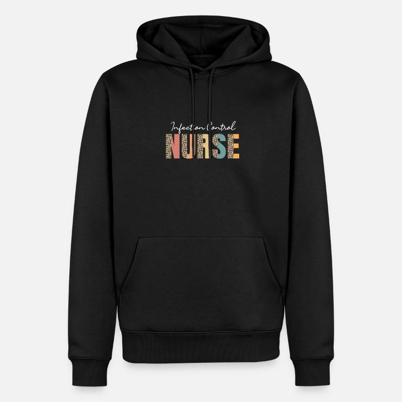 Hygiene Nurse Leopard Pattern - Men’s Premium Organic Hoodie - black
