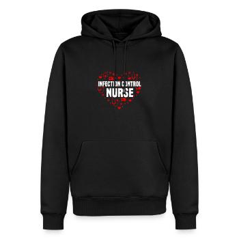 Conception du cœur de l’infirmière - Sweat à capuche Premium bio Homme - noir - Devant - Nico (187cm)
