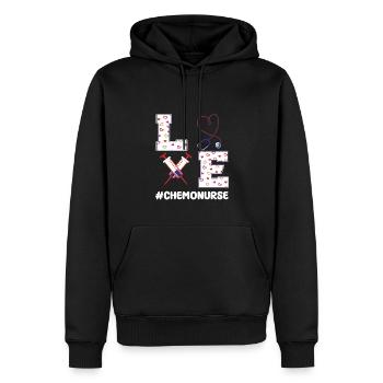 Chemo Nurse Valentine's Day Gift - Men’s Premium Organic Hoodie - black - Front - Nico (187cm)