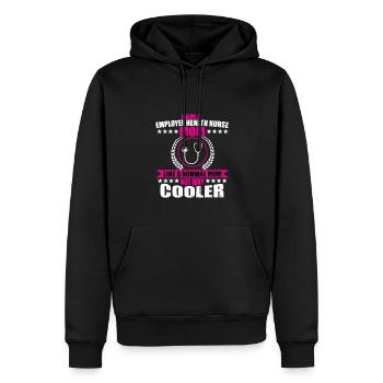 Maman infirmière d’entreprise - Sweat à capuche Premium bio Homme - noir - Devant - Nico (187cm)