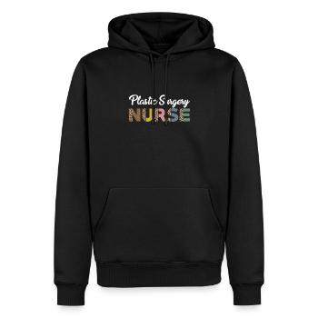 Conception d’infirmière en chirurgie plastique - Sweat à capuche Premium bio Homme - noir - Devant - Nico (187cm)