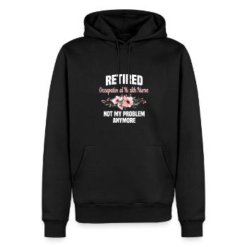 Infirmière en santé du travail à la retraite - Sweat à capuche Premium bio Homme - noir - Devant - Nico (187cm)