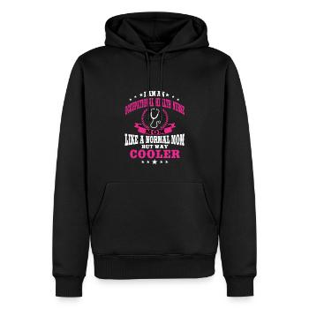 Infirmière en santé du travail Mère Mère - Sweat à capuche Premium bio Homme - noir - Devant - Nico (187cm)