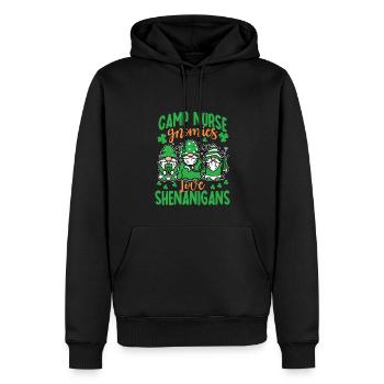 Camp Nurse Gnomies St. Patrick's Day - Men’s Premium Organic Hoodie - black - Front - Nico (187cm)