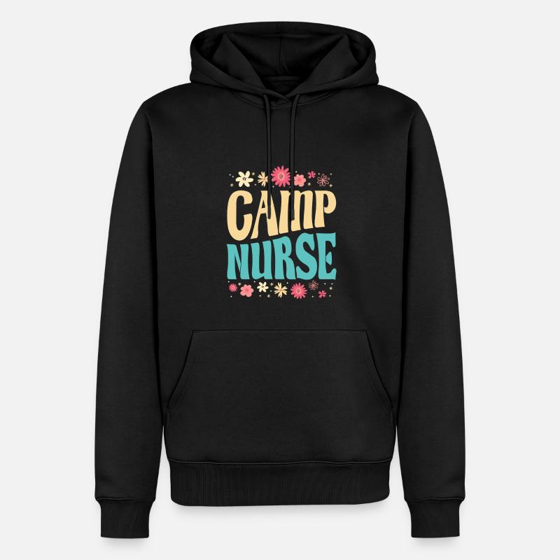 Camping Krankenschwester Blumen Design - Männer Premium Bio Hoodie - Schwarz