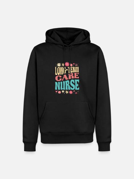 Langzeitpflege Krankenschwester Blumen-outfit - Männer Premium Bio Hoodie - Schwarz
