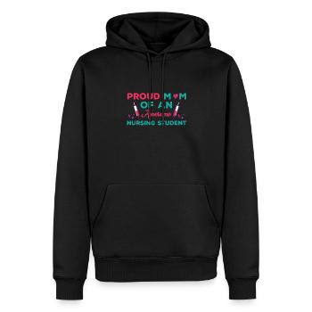 Fière conception de maman étudiante infirmière - Sweat à capuche Premium bio Homme - noir - Devant - Nico (187cm)