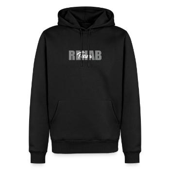 Tolles Reha Team Design - Männer Premium Bio Hoodie - Schwarz - Vorne - Nico (187cm)