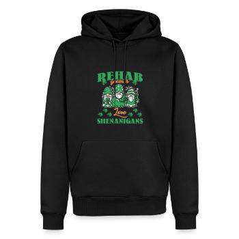 Lustiges Reha-team St. Patrick's Day - Männer Premium Bio Hoodie - Schwarz - Vorne - Nico (187cm)