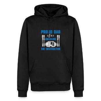 Moniteur de ski Papa Tenue Fête des Pères - Sweat à capuche Premium bio Homme - noir - Devant - Nico (187cm)