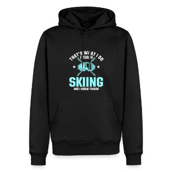 Funny ski instructor saying - Men’s Premium Organic Hoodie - black - Front - Nico (187cm)
